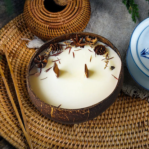 1pcs Coconut Shell Aromatherapy Candles Atmosphere Fragrance Bridesmaid Bridesmaid Gift for Guests Favors Room Decoration