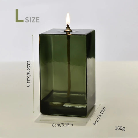 Creative Glass Candle Holder Room Decoration Color Square Candle Holder Home Furnishings Home Desktop Smoke Free Crispy Oil Lamp