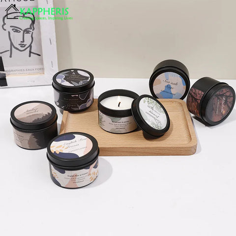 Scented Aromatic Candles Crystal Dried Flower Candle In Gold Tin Jars for Home Decoration Centerpiece Wedding Guest Gift Candles