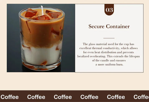 Scented Candles Coffee Flavored Candle Smokeless Soy Wax Candles Home Decoration m