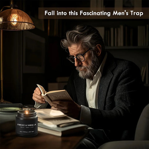 Gift for Men's SMOKE & VANILLA Aromatherapy Candles, Men's Candle Set, Home Aromatherapy Candles, Men's Gifts, 1 or 4-piece set