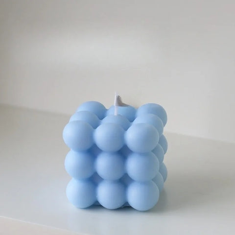 1Pc Bubble Cube Shaped Candle Handmade Scented Candle Aromatherapy Soy Wax Candle Home Decoration Wedding Birthday Party Candles