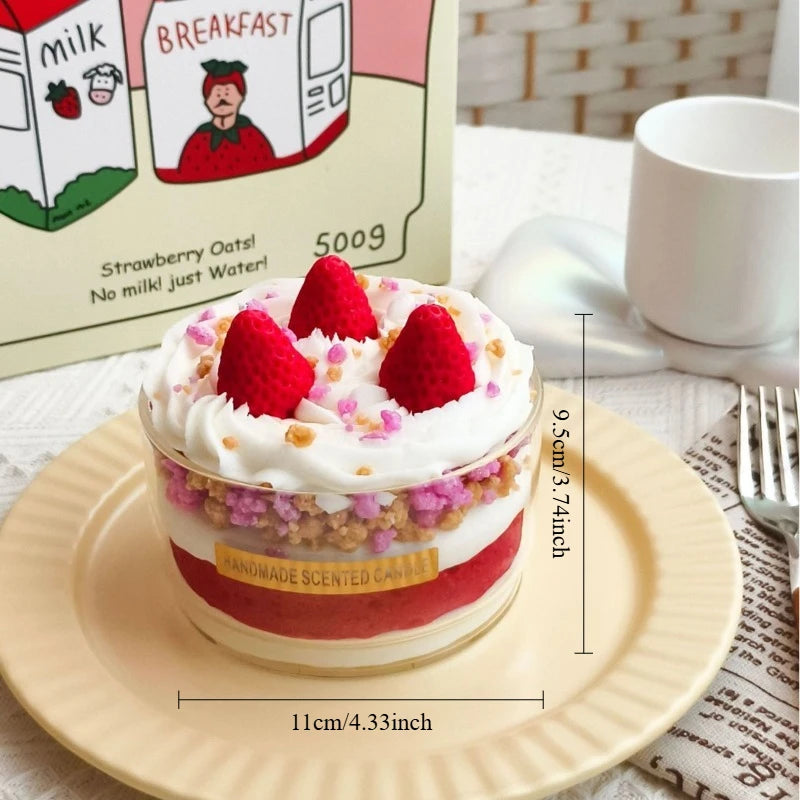 Cake Scented Candle Creative Dessert Shaped Aromatherapy Candle Handmade Whipped Cream Design Home Decor Gift for Relaxing Party