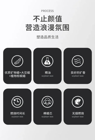 1Pc Modern European Plant Scent Aromatherapy Candle Living Room Bedroom Air Purification Enduring Fragrance Candle Cups Decor