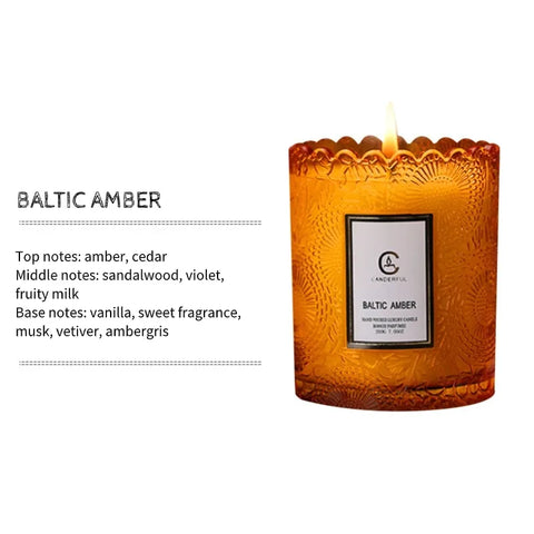 Lace CupHome Use For Bedroom Aromatherapy Candle To Aid Sleep Lace Glass Cup Soy Wax Candle Gift Romatherapy Candle Long-lasting