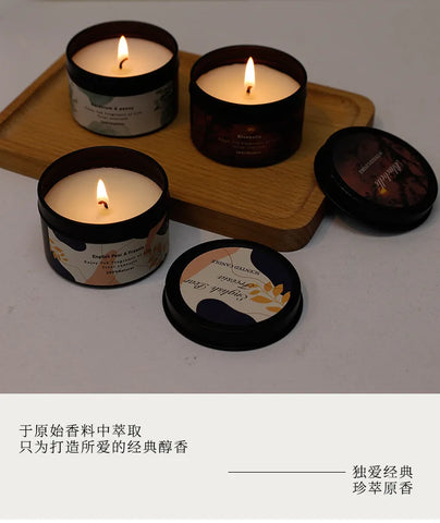 Scented Aromatic Candles Crystal Dried Flower Candle In Gold Tin Jars for Home Decoration Centerpiece Wedding Guest Gift Candles