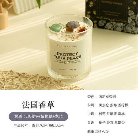 1 pc Crystal-Cut Glass Candle Romantic Soy Wax Scented Gift for Birthday & Home Decor, Luxury Guest Present