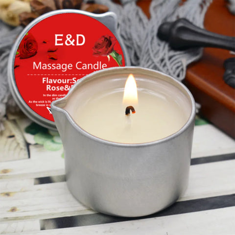 1pc Rose scented Home Body Oil aromatherapy Candle,Massage Oil Candle /2oz Massage Oil Candle forPure Relaxation and Home SPA