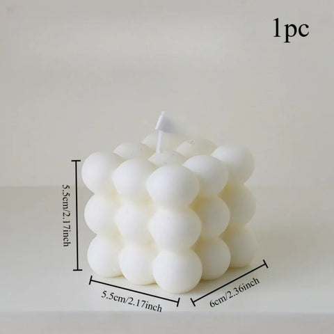 1Pc Bubble Cube Shaped Candle Handmade Scented Candle Aromatherapy Soy Wax Candle Home Decoration Wedding Birthday Party Candles