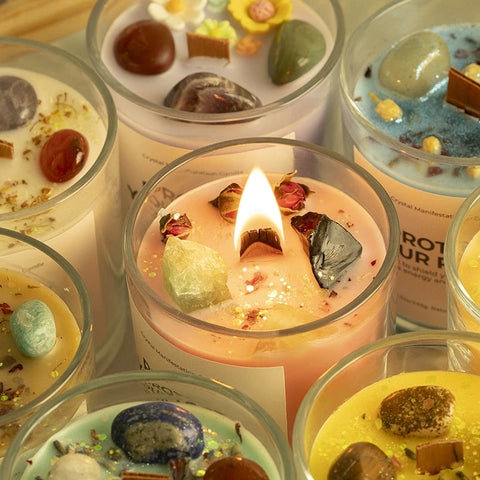 1 pc Crystal-Cut Glass Candle Romantic Soy Wax Scented Gift for Birthday & Home Decor, Luxury Guest Present