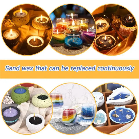 500g Colorful Sand Wax Particle Smokeless Layered Material DIY Sand Painting Wax Handmade Aromatherapy Candle Sand Wax
