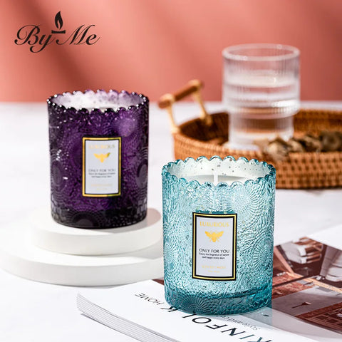 Candle Jar Glass Handmade Soybean Candles Home Decoration Romantic Fragrance Candle Wedding Gift Birthday Candle