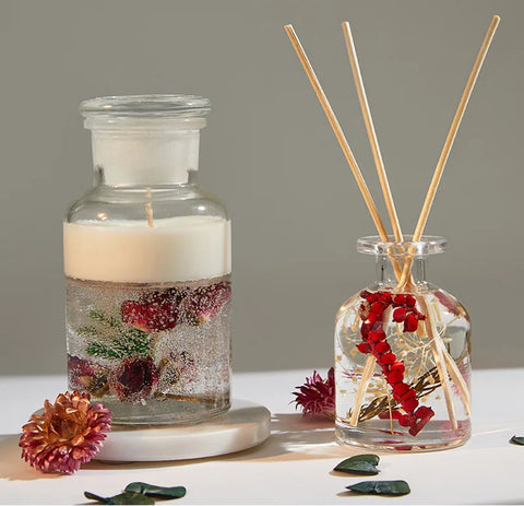 Handmade Aroma Candle Gift Box Dried Flower Fragrance Essential Oil Accompanying Gift Birthday Christmas Gift Holiday Decoration