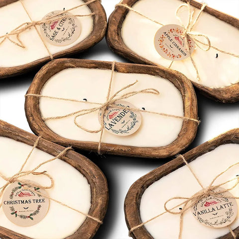 Handmade paulownia wooden tray christmas wooden candle holder