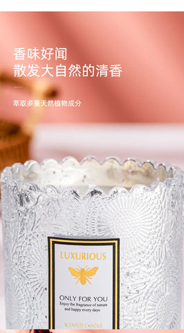 Candle Jar Glass Handmade Soybean Candles Home Decoration Romantic Fragrance Candle Wedding Gift Birthday Candle