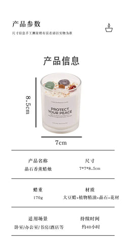 1 pc Crystal-Cut Glass Candle Romantic Soy Wax Scented Gift for Birthday & Home Decor, Luxury Guest Present