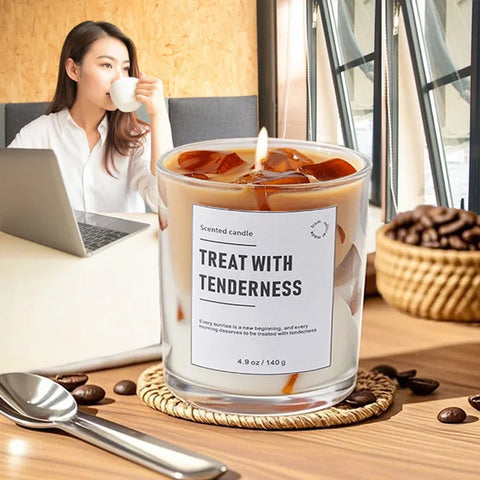 Scented Candles Coffee Flavored Candle Smokeless Soy Wax Candles Home Decoration m