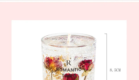 Real Flower Jelly Wax Scented Candle Bedroom Essential Oil Scented DIY Crystal Cup Wax with Hand Gift Fragrance