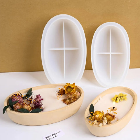 Reusable Oval Moulds - DIY Craft Moulds - Plaster and Cement Mixes, Candle Making Moulds, Soap Making Supplies, Craft Tools