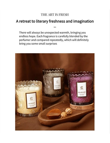 Lace CupHome Use For Bedroom Aromatherapy Candle To Aid Sleep Lace Glass Cup Soy Wax Candle Gift Romatherapy Candle Long-lasting