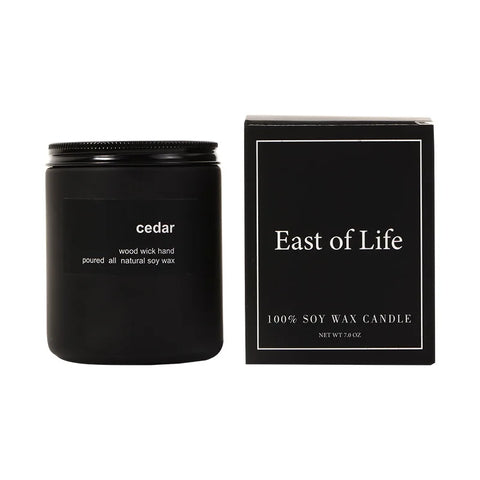 7x 9cm Black Cup Wax Handmade Smokeless Soy Wax Frosted Glass Cup Aromatherapy Candle Sandalwood Lavender Cedar Fragrance Gift