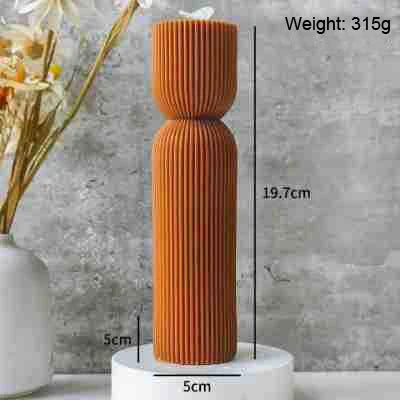 Decorative Cylindrical scented candle twist stripe  home ornament  geometric art Restaurant Hotel decoration