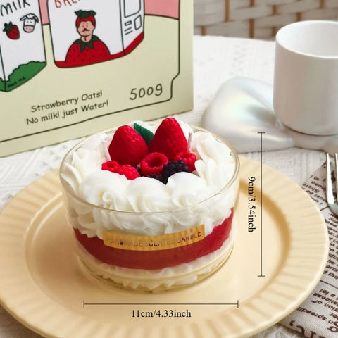 Cake Scented Candle Creative Dessert Shaped Aromatherapy Candle Handmade Whipped Cream Design Home Decor Gift for Relaxing Party