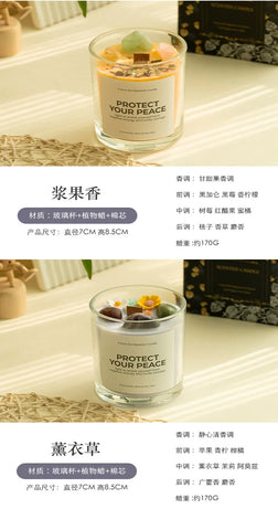 1 pc Crystal-Cut Glass Candle Romantic Soy Wax Scented Gift for Birthday & Home Decor, Luxury Guest Present