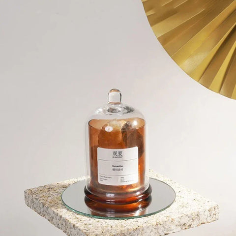 1pc Empty Glass Display Dome For Dining Table Decoration With Base Cake Cupcake Cover For Gold Rose Display Succulents Candle