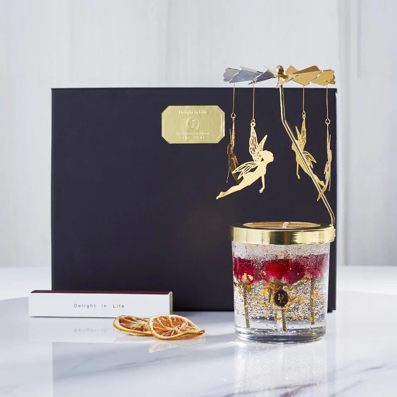 Back-to-school season birthday and Valentine's Day can be customized environmentally natural soybean candle with dried flowers