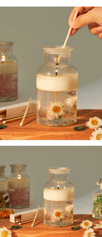 Handmade Aroma Candle Gift Box Dried Flower Fragrance Essential Oil Accompanying Gift Birthday Christmas Gift Holiday Decoration