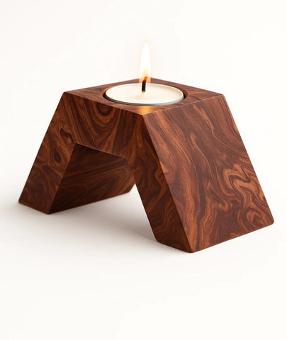 Wooden Stairs Tealight Candle Holder