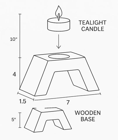 Wooden Stairs Tealight Candle Holder