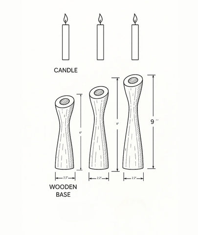 Tapered Silhouette Wooden Candle Holders
