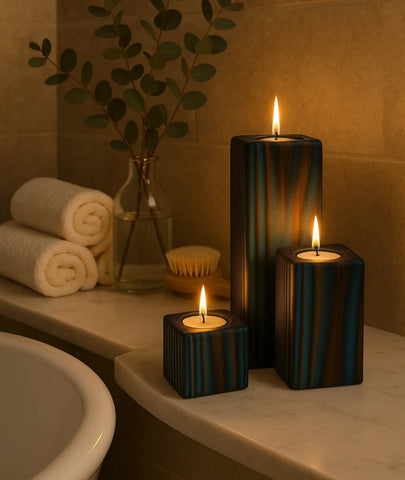 Lamcy Plaza Wooden Candlestick Holder