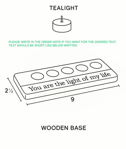 Carved Wooden Five Tealight Holder