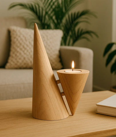 Modern Wooden Tealight Candle Holder